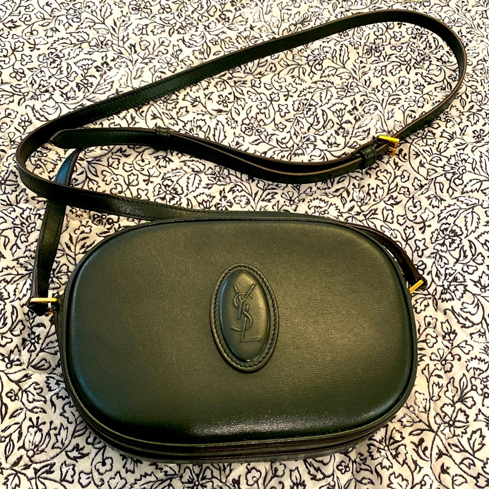 YSL dark green small crossbody bag authentic